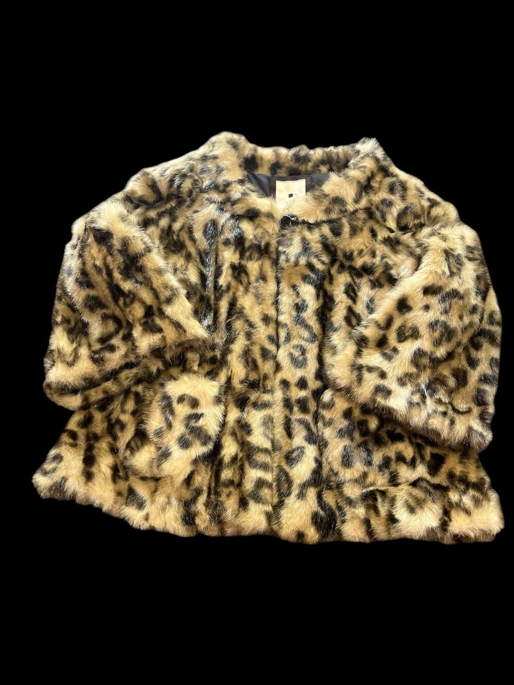 Vtg Anthropologies Elevense jacket-Women Sz 4 Leopard print-Crop-3/4 Sleeve-1090